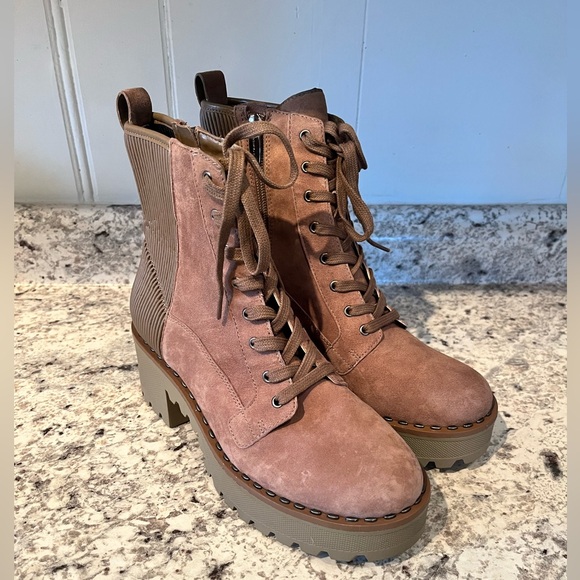 Vince Camuto Shoes - Women's Vince Camuto Brown Suede Zip Closure Movelly Combat Boot Size 8